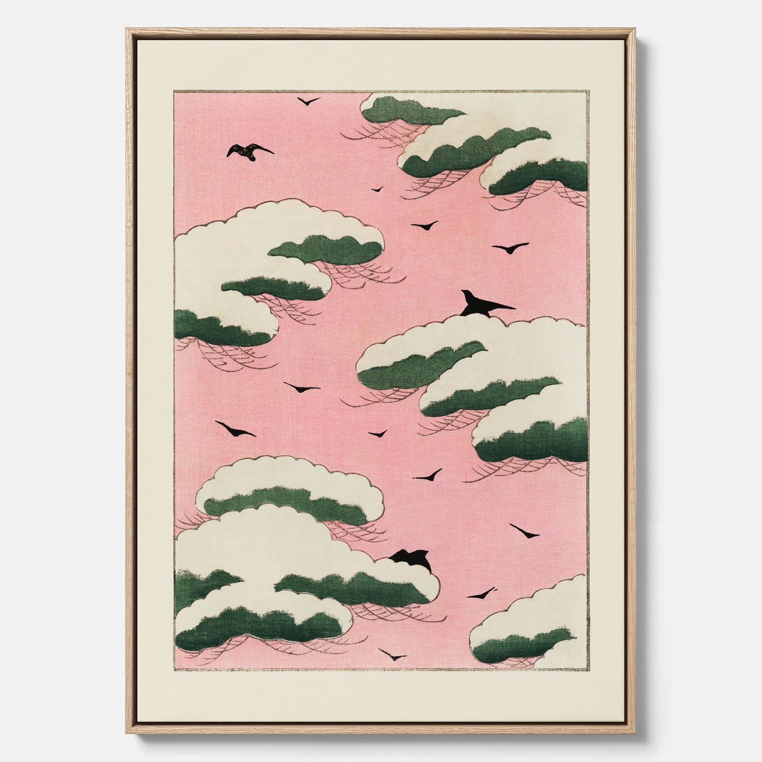 Tavla, Japansk Rosa Himmel canvas  – Vintageposter av Watanabe Shōtei