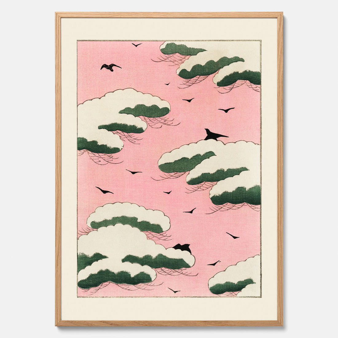 Tavla, Japansk Rosa Himmel poster  – Vintageposter av Watanabe Shōtei