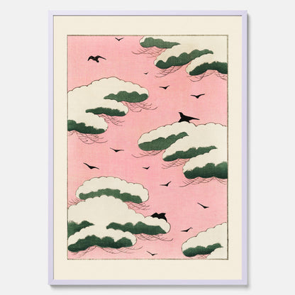 Tavla, Japansk Rosa Himmel poster  – Vintageposter av Watanabe Shōtei
