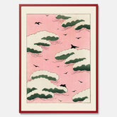Tavla, Japansk Rosa Himmel poster  – Vintageposter av Watanabe Shōtei