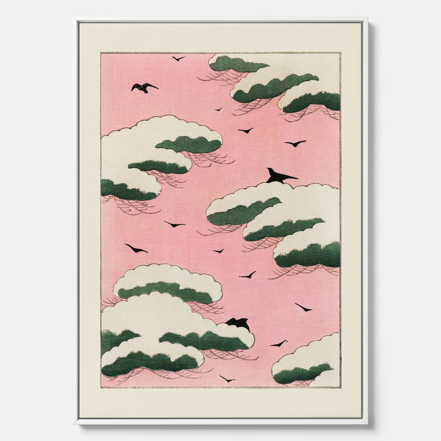Tavla, Japansk Rosa Himmel canvas  – Vintageposter av Watanabe Shōtei
