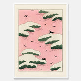 Tavla, Japansk Rosa Himmel poster  – Vintageposter av Watanabe Shōtei