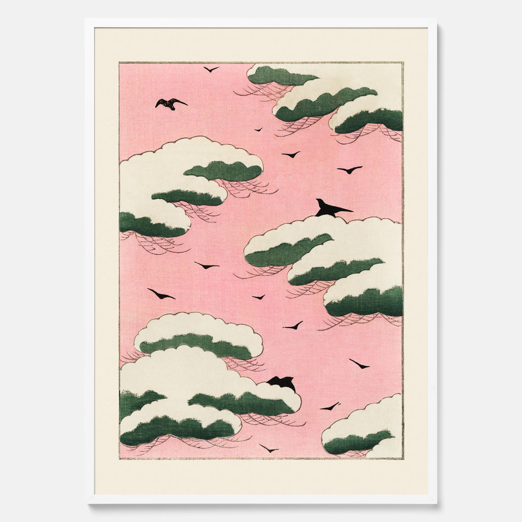 Tavla, Japansk Rosa Himmel poster  – Vintageposter av Watanabe Shōtei