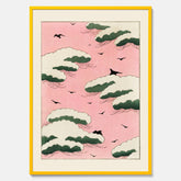 Tavla, Japansk Rosa Himmel poster  – Vintageposter av Watanabe Shōtei