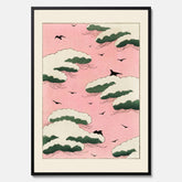 Tavla, Japansk Rosa Himmel poster  – Vintageposter av Watanabe Shōtei