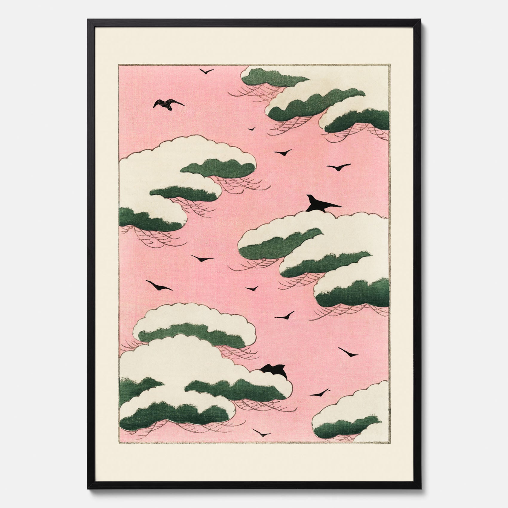 Tavla, Japansk Rosa Himmel poster  – Vintageposter av Watanabe Shōtei