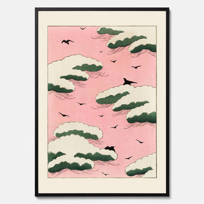 Tavla, Japansk Rosa Himmel poster  – Vintageposter av Watanabe Shōtei