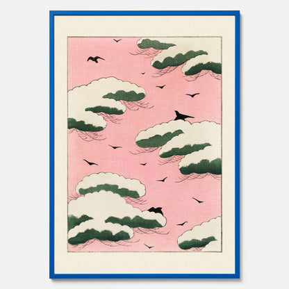 Tavla, Japansk Rosa Himmel poster  – Vintageposter av Watanabe Shōtei