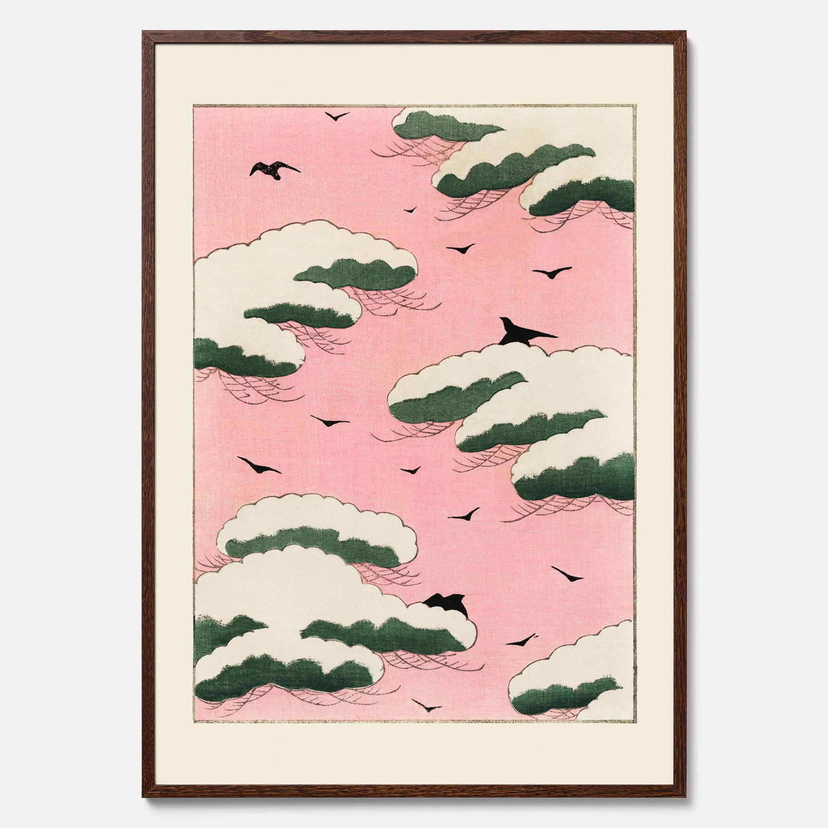 Tavla, Japansk Rosa Himmel poster  – Vintageposter av Watanabe Shōtei