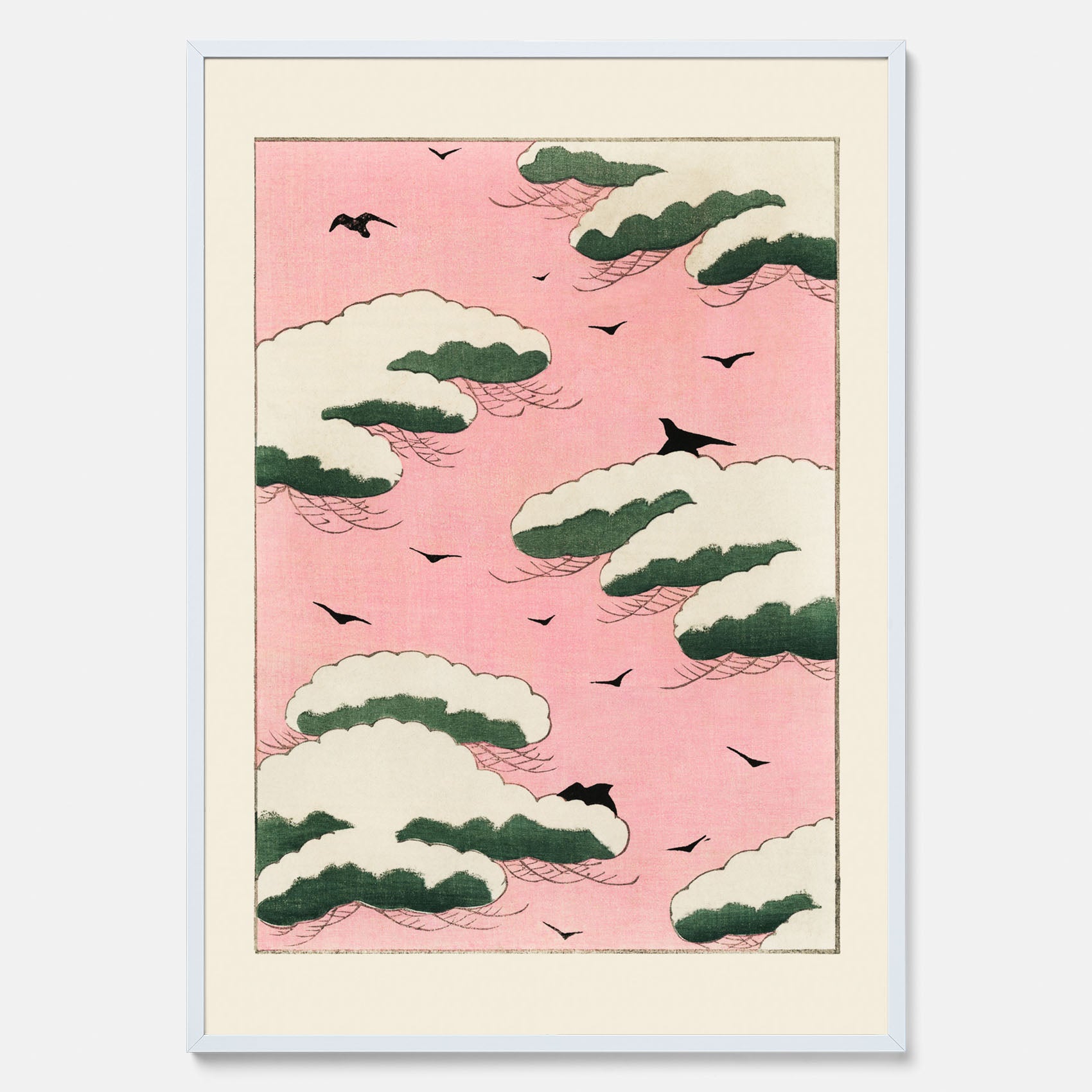 Tavla, Japansk Rosa Himmel poster  – Vintageposter av Watanabe Shōtei