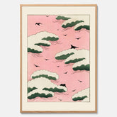 Tavla, Japansk Rosa Himmel poster  – Vintageposter av Watanabe Shōtei
