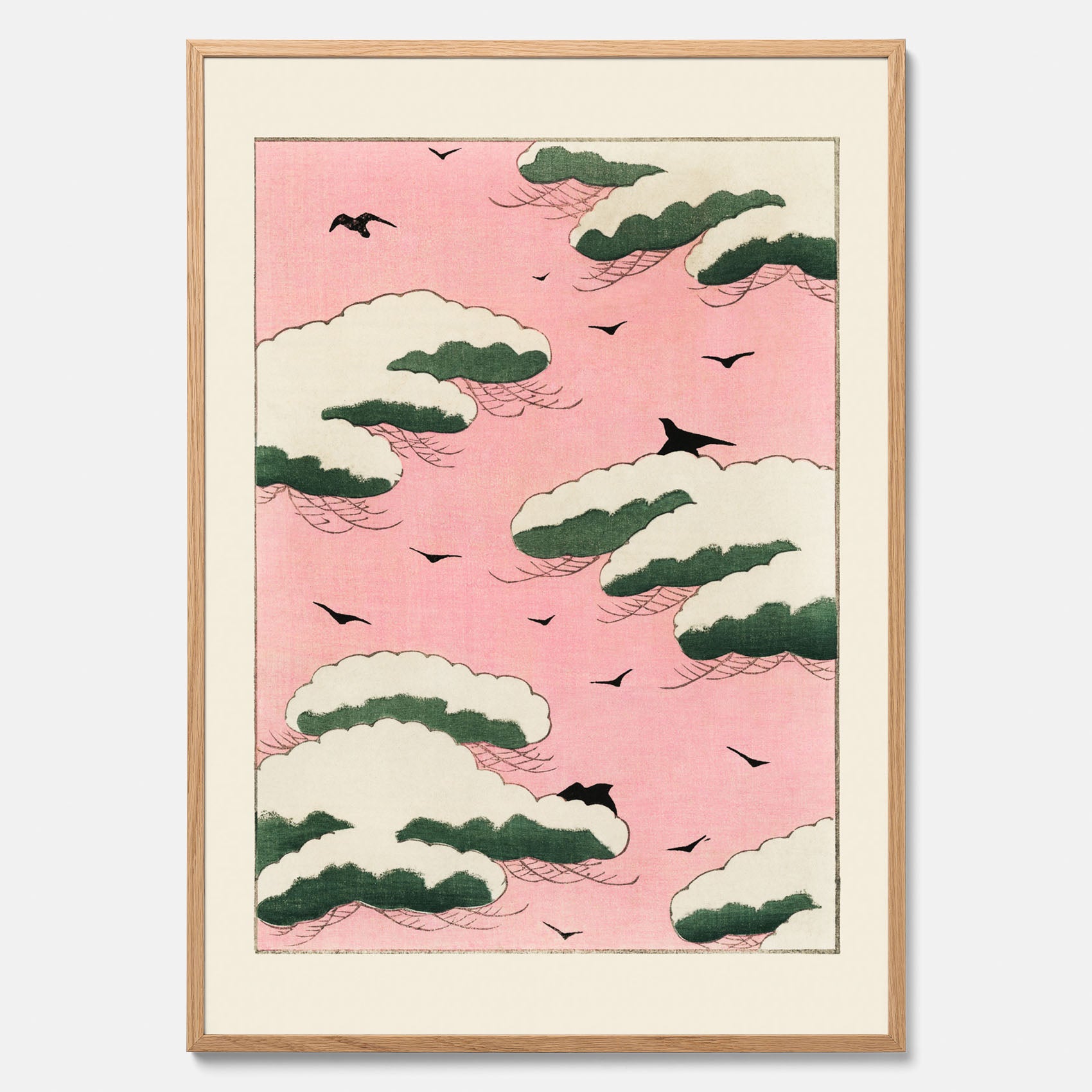 Tavla, Japansk Rosa Himmel poster  – Vintageposter av Watanabe Shōtei
