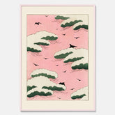 Tavla, Japansk Rosa Himmel poster  – Vintageposter av Watanabe Shōtei