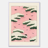 Tavla, Japansk Rosa Himmel poster  – Vintageposter av Watanabe Shōtei