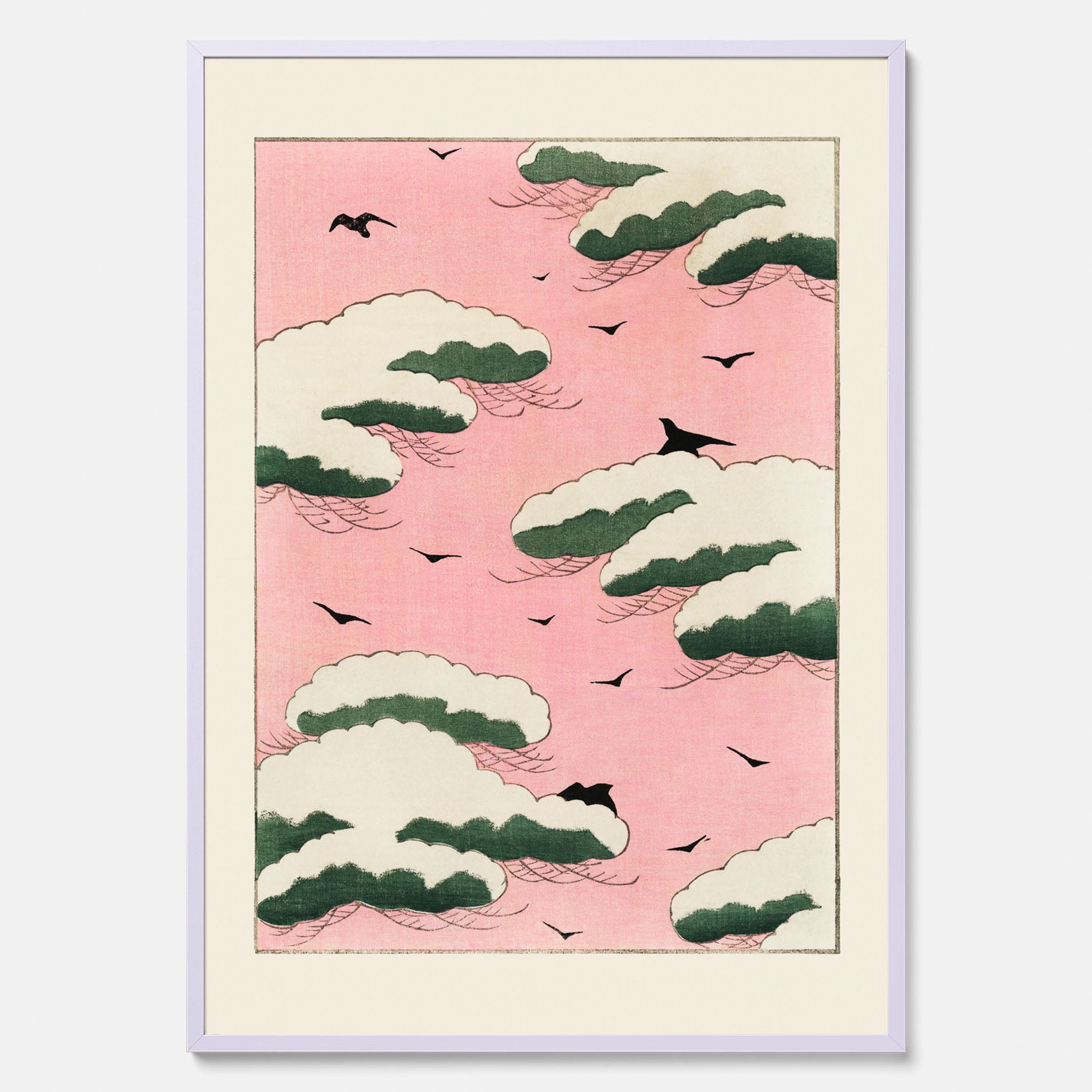 Tavla, Japansk Rosa Himmel poster  – Vintageposter av Watanabe Shōtei