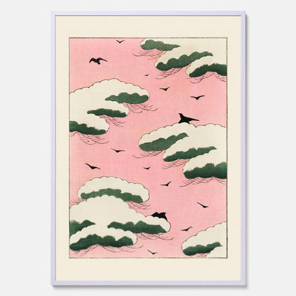 Tavla, Japansk Rosa Himmel poster  – Vintageposter av Watanabe Shōtei