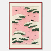 Tavla, Japansk Rosa Himmel poster  – Vintageposter av Watanabe Shōtei