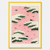 Tavla, Japansk Rosa Himmel poster  – Vintageposter av Watanabe Shōtei