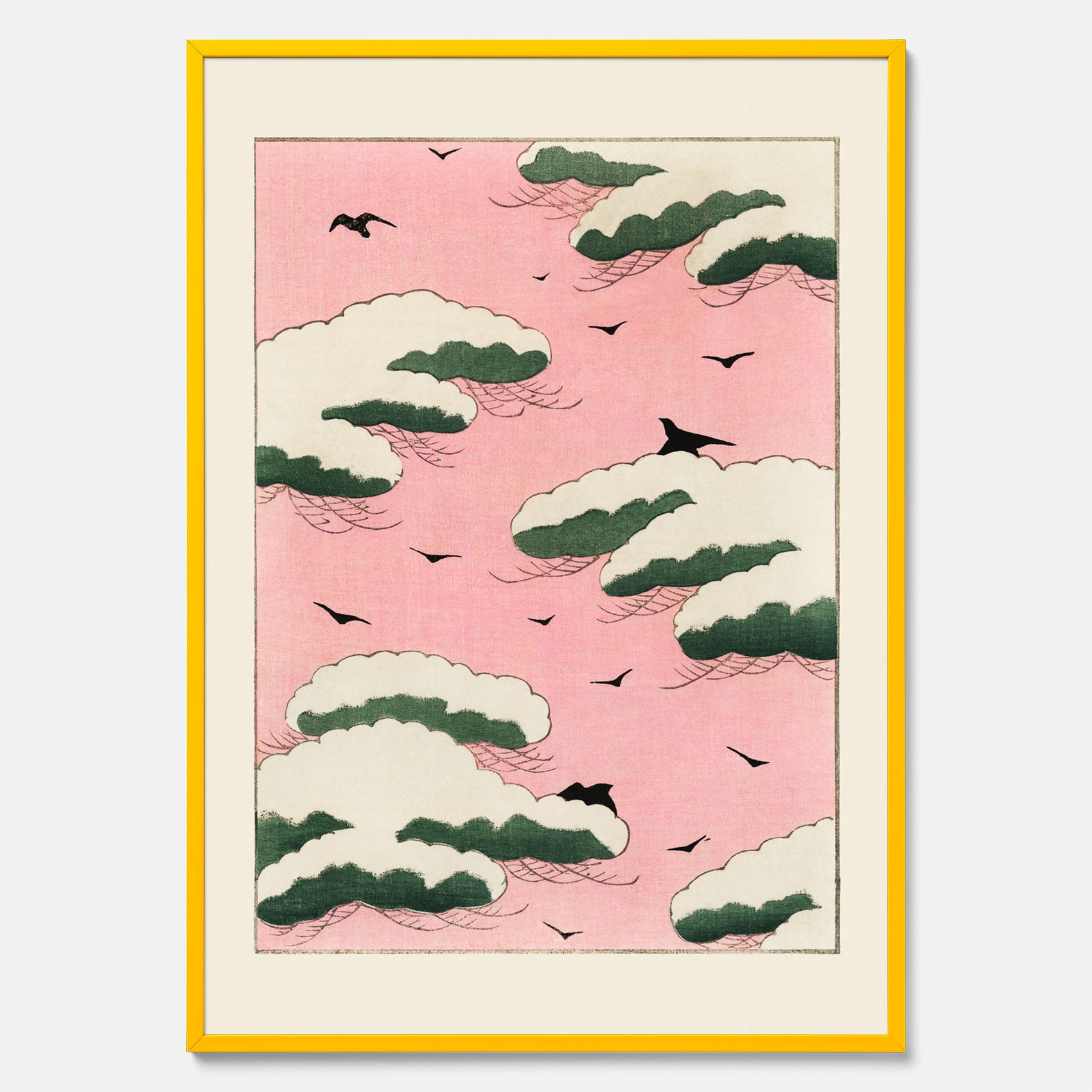 Tavla, Japansk Rosa Himmel poster  – Vintageposter av Watanabe Shōtei