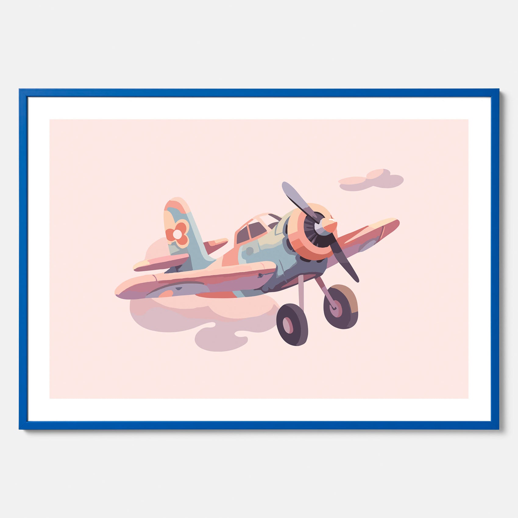 Barnposter med ett flygplan till ett barnrum