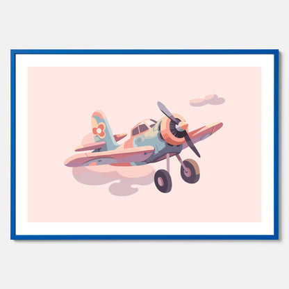 Barnposter med ett flygplan till ett barnrum