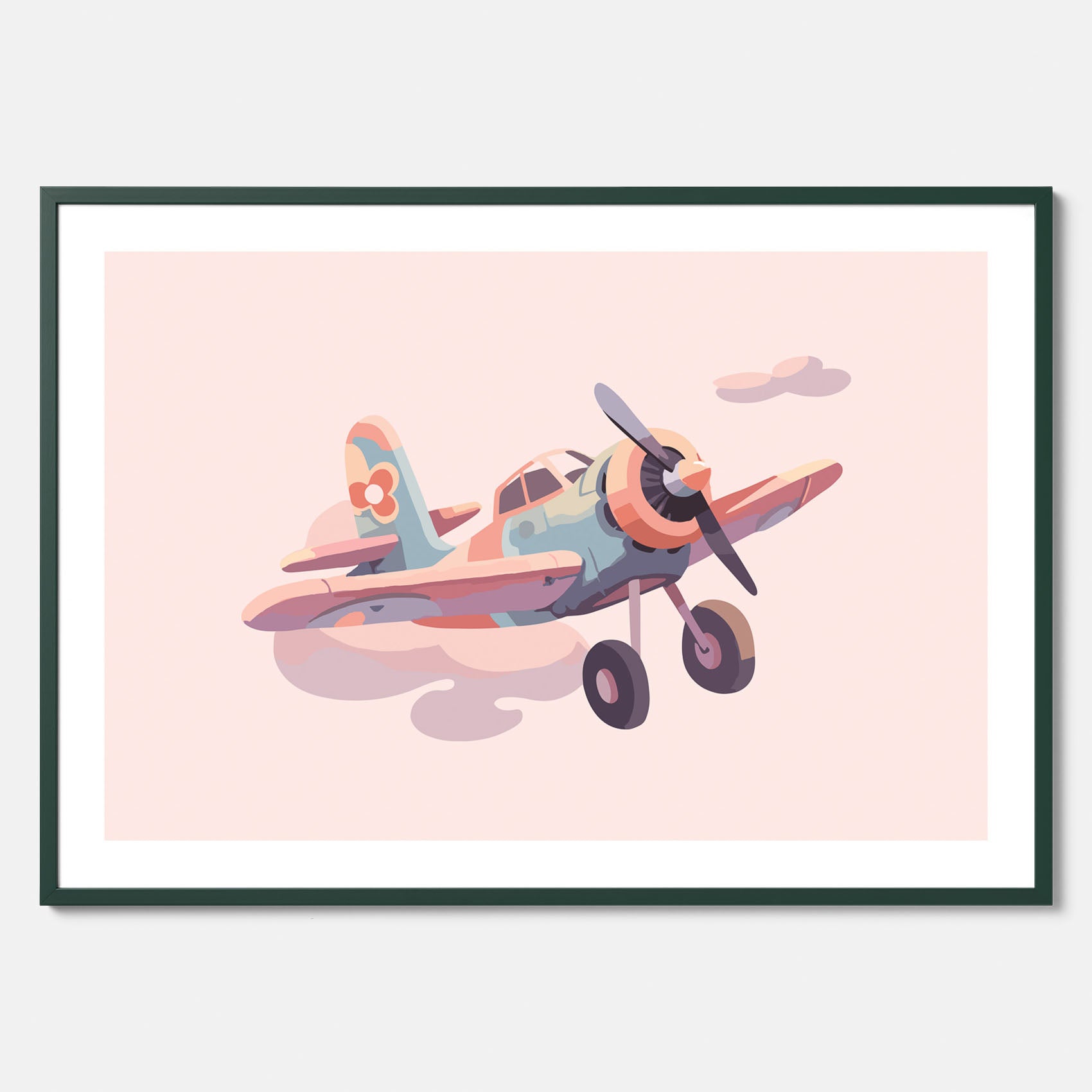 Barnposter med ett flygplan till ett barnrum