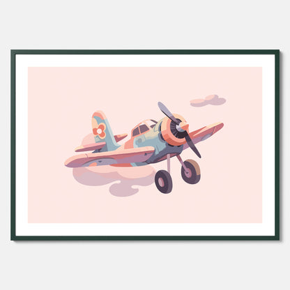 Barnposter med ett flygplan till ett barnrum