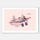 Barnposter med ett flygplan till ett barnrum