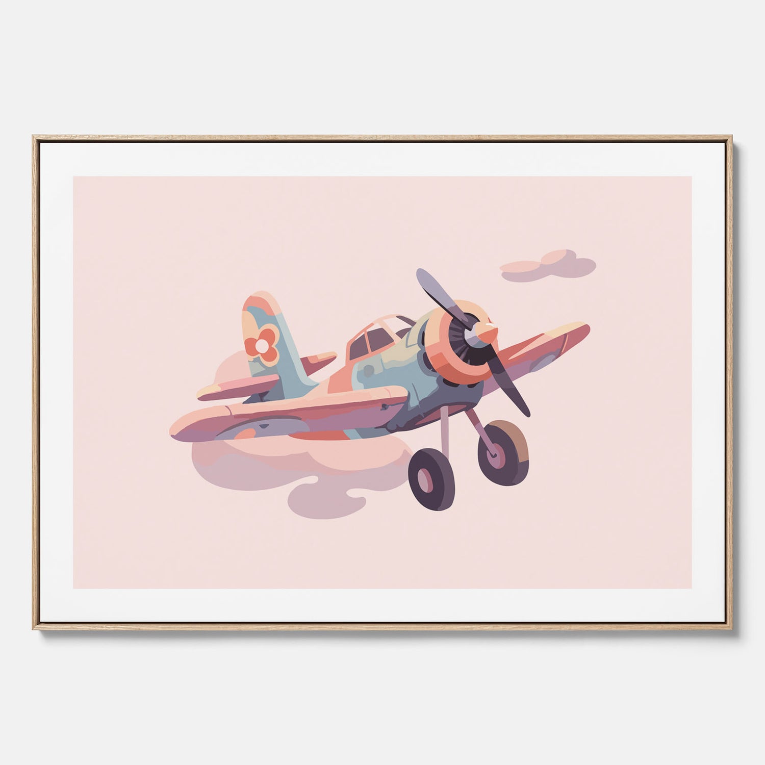 Barnposter med ett flygplan till ett barnrum - Canvas