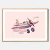 Barnposter med ett flygplan till ett barnrum