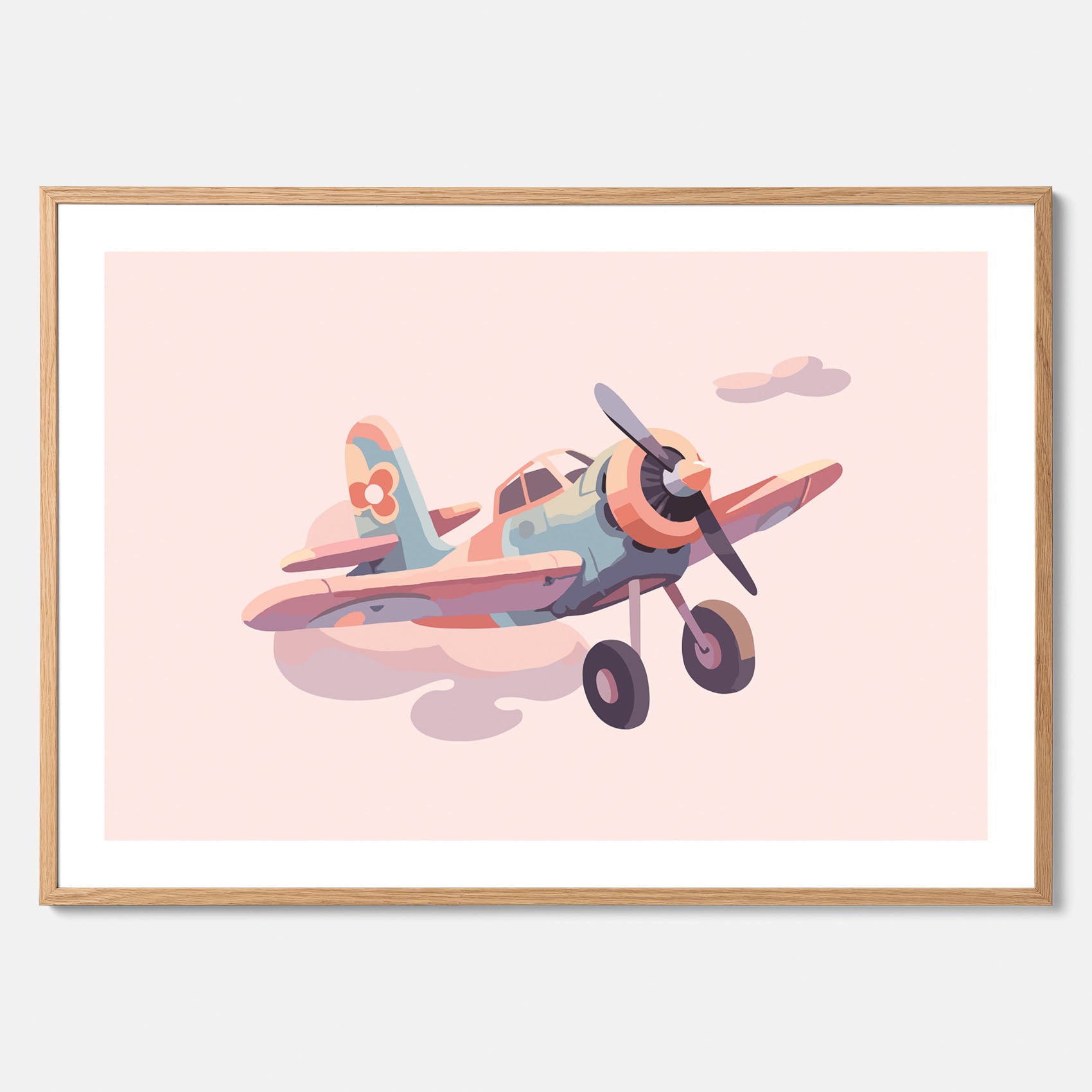 Barnposter med ett flygplan till ett barnrum