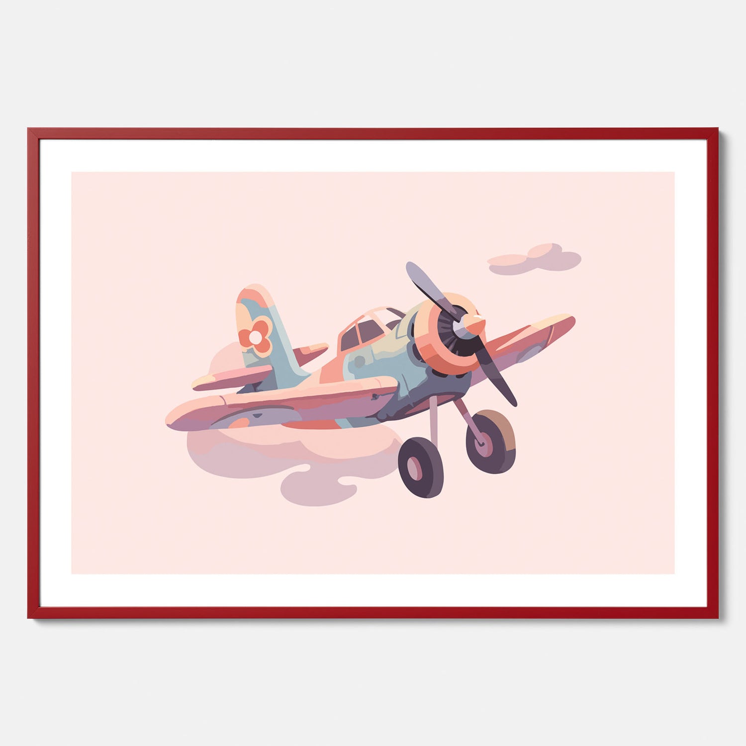 Barnposter med ett flygplan till ett barnrum