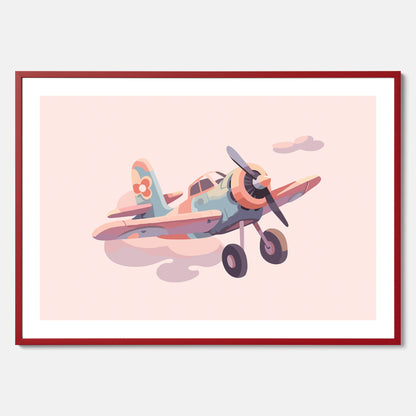 Barnposter med ett flygplan till ett barnrum