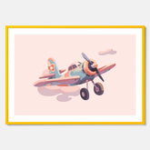 Barnposter med ett flygplan till ett barnrum