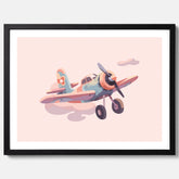 Barnposter med ett flygplan till ett barnrum