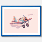Barnposter med ett flygplan till ett barnrum