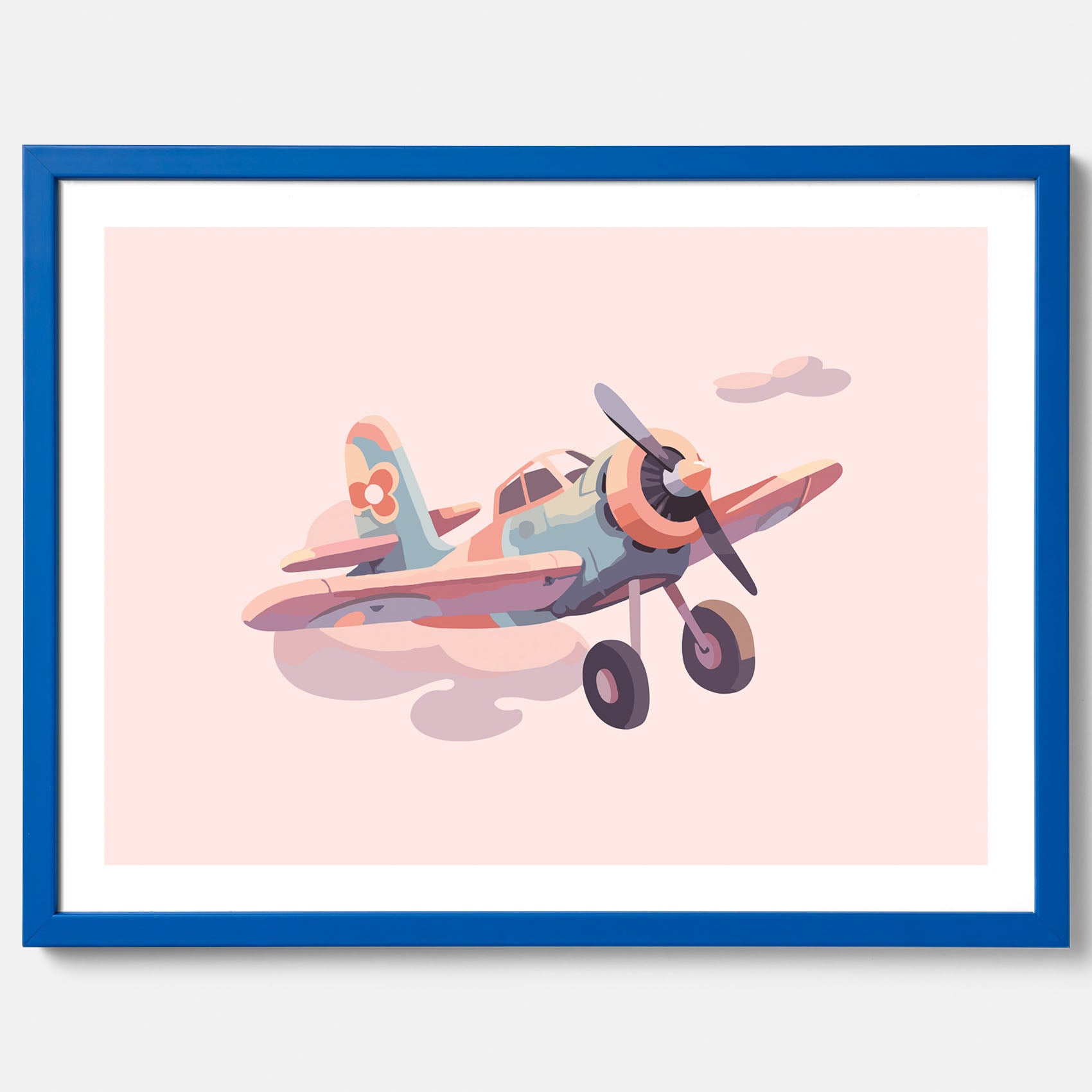 Barnposter med ett flygplan till ett barnrum