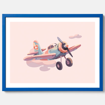 Barnposter med ett flygplan till ett barnrum