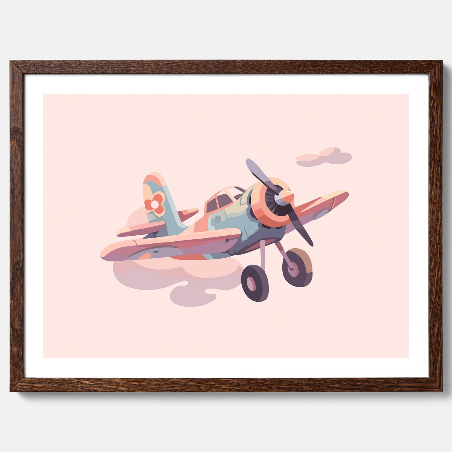 Barnposter med ett flygplan till ett barnrum