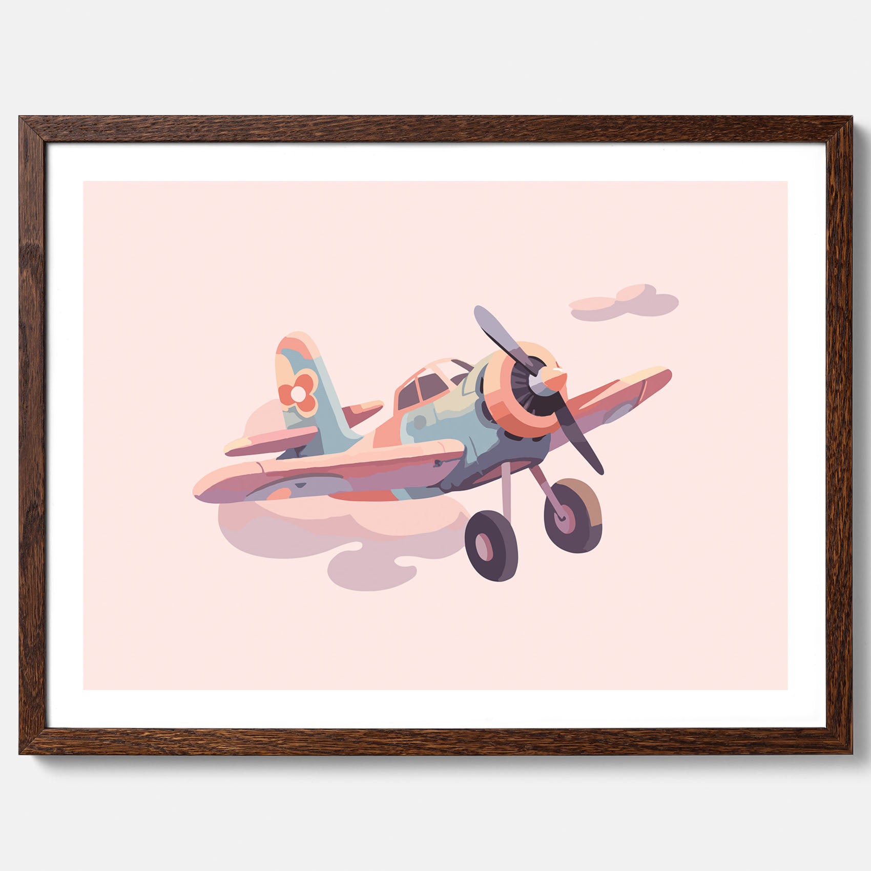 Barnposter med ett flygplan till ett barnrum