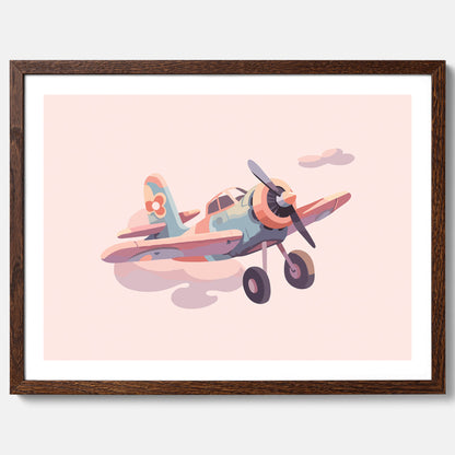Barnposter med ett flygplan till ett barnrum