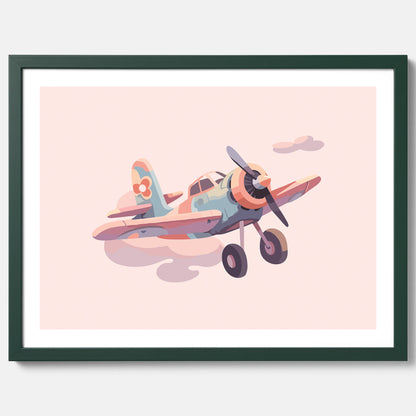 Barnposter med ett flygplan till ett barnrum
