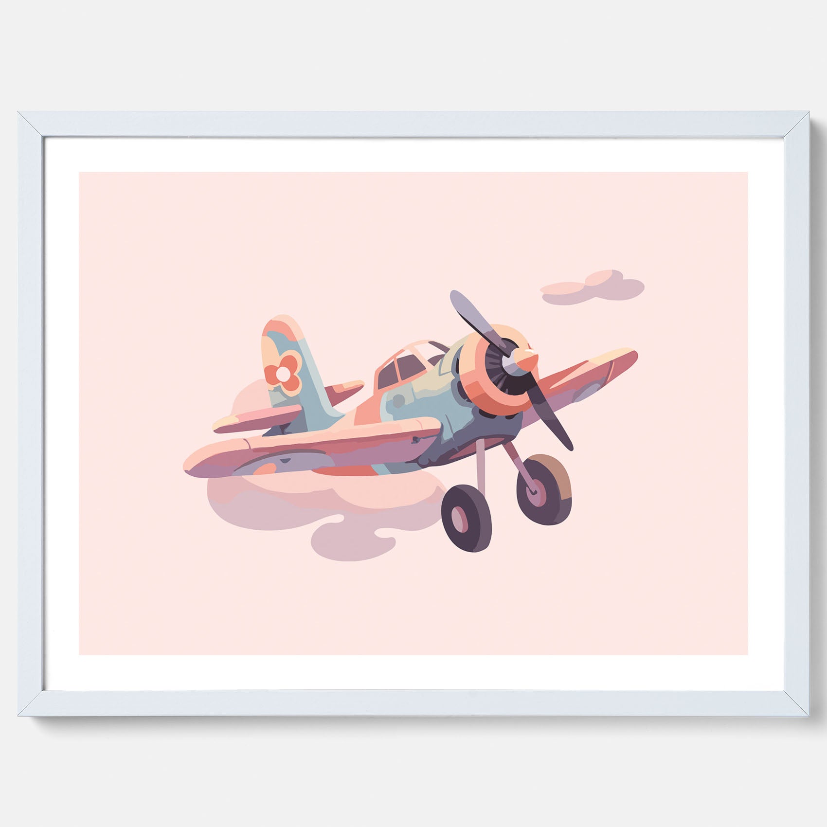 Barnposter med ett flygplan till ett barnrum
