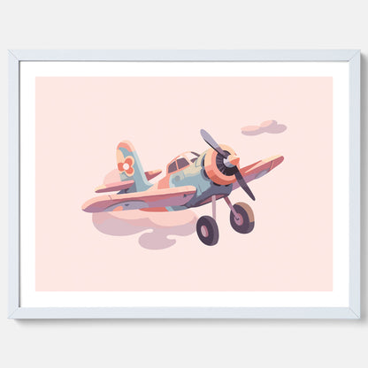 Barnposter med ett flygplan till ett barnrum