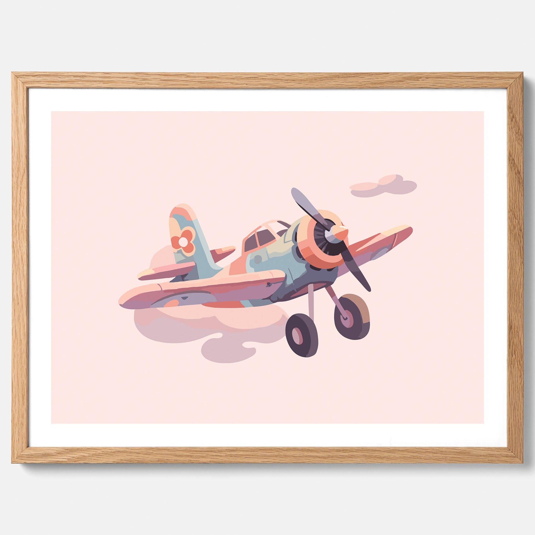 Barnposter med ett flygplan till ett barnrum