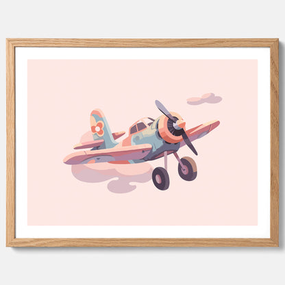 Barnposter med ett flygplan till ett barnrum