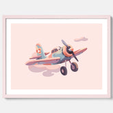 Barnposter med ett flygplan till ett barnrum