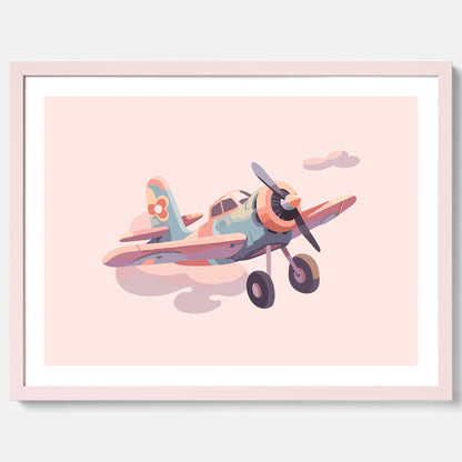 Barnposter med ett flygplan till ett barnrum