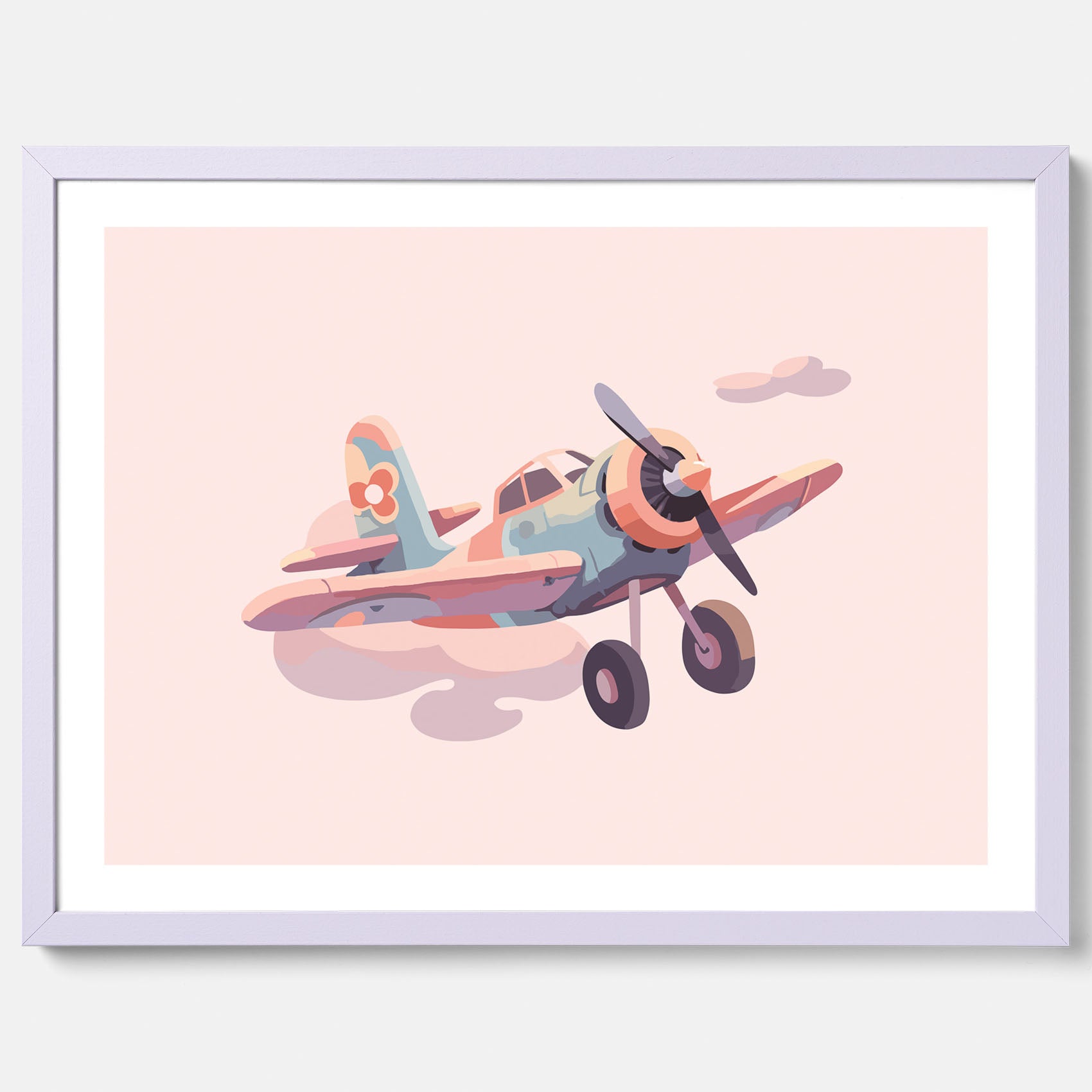 Barnposter med ett flygplan till ett barnrum