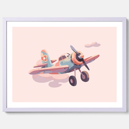 Barnposter med ett flygplan till ett barnrum